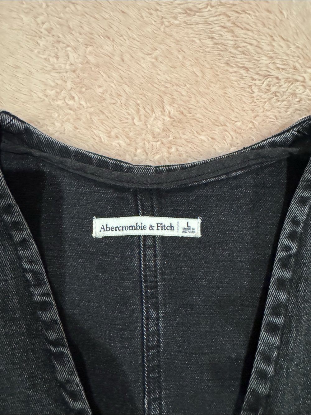 Abercrombie Classic Black Denim Button-Front Dress - Picture 3 of 3